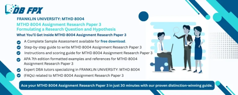 MTHD 8004 Assignment Research Paper 3 Formulating a Research Question and Hypothesis