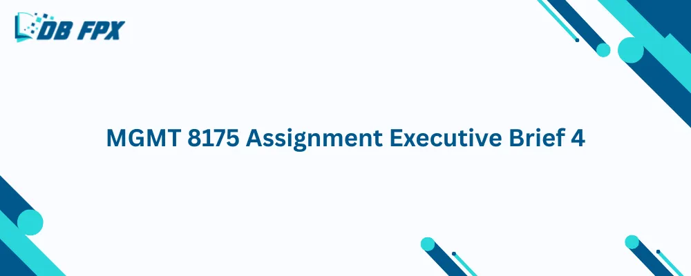 MGMT 8175 Assignment Executive Brief 4